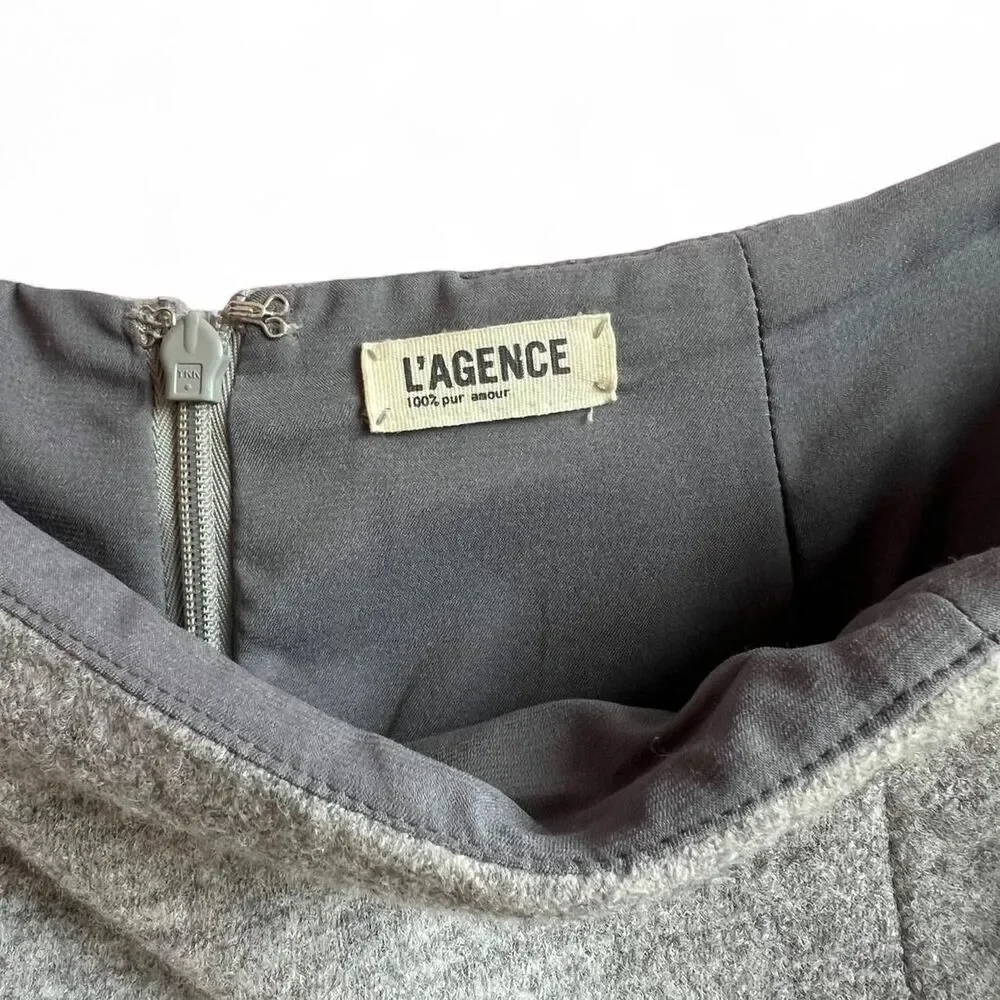 L' agence Grey Wool Skirt